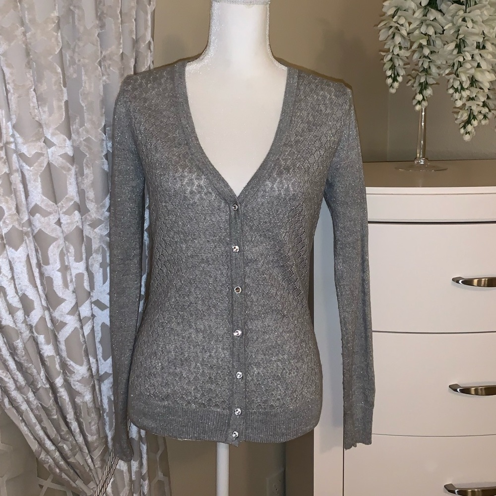 Merona sparkly silver light cardigan